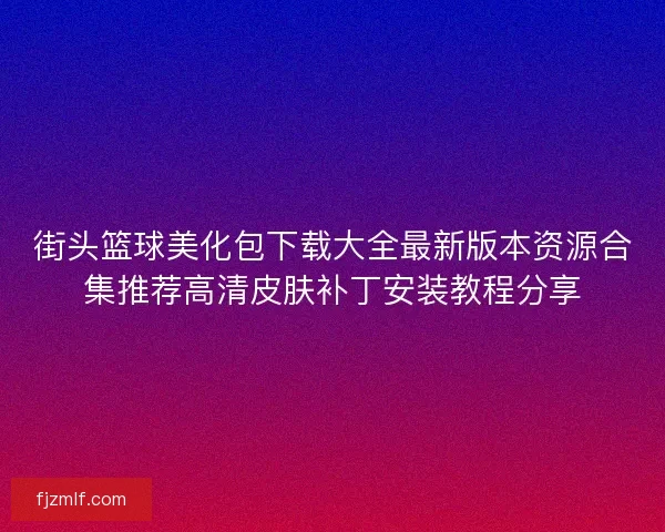 街头篮球美化包下载大全最新版本资源合集推荐高清皮肤补丁安装教程分享