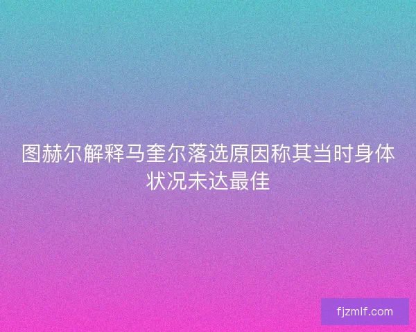 图赫尔解释马奎尔落选原因称其当时身体状况未达最佳 图赫尔解释马奎尔落选原因称其当时身体状况未达最佳