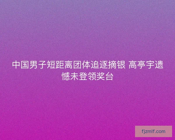 中国男子短距离团体追逐摘银 高亭宇遗憾未登领奖台 中国男子短距离团体追逐摘银 高亭宇遗憾未登领奖台