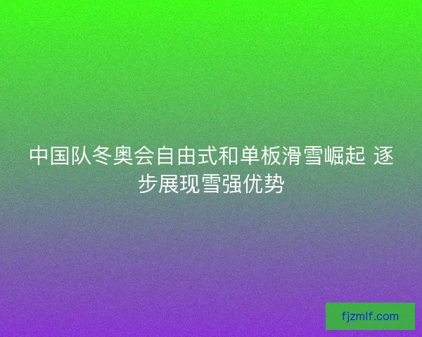 中国队冬奥会自由式和单板滑雪崛起 逐步展现雪强优势 中国队冬奥会自由式和单板滑雪崛起 逐步展现雪强优势